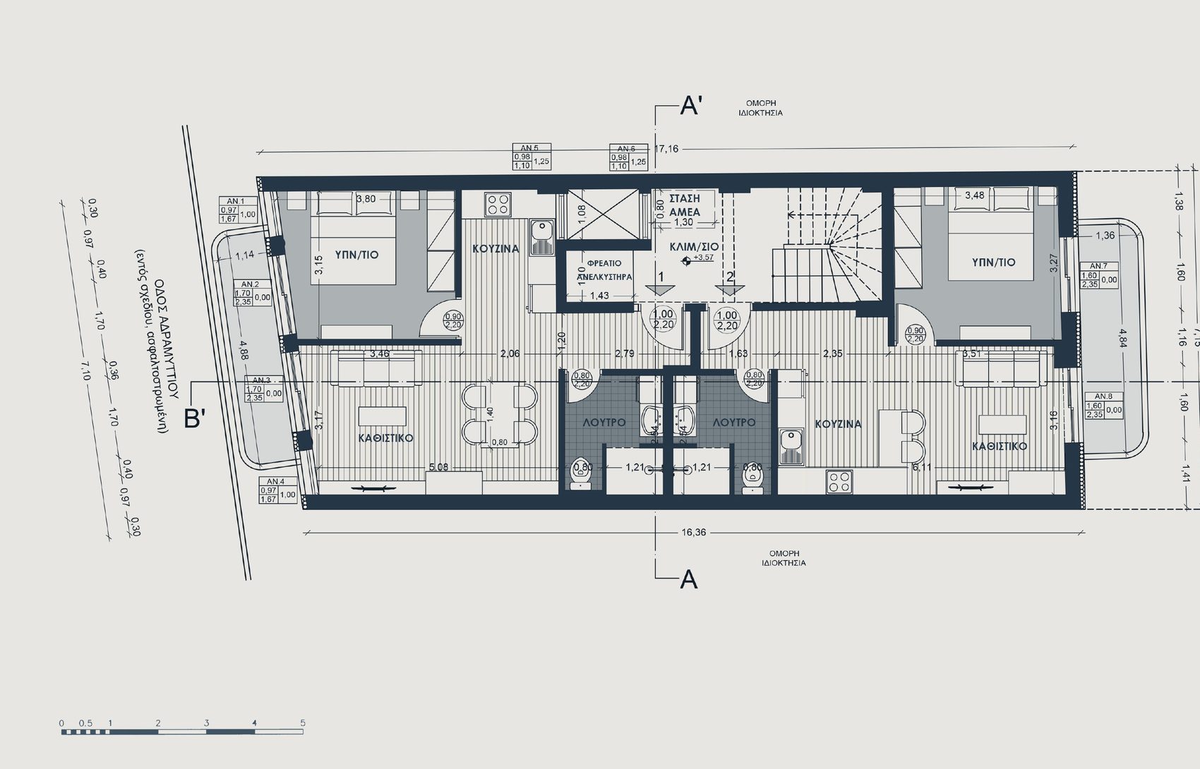 Αρχιτεκτονική κάτοψη ορόφου του έργου ANTHEON Premium Living